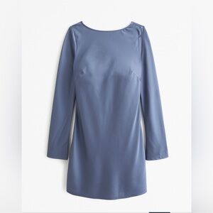Abercrombie & Fitch Satin Long sleeve open back Mini dress size Medium